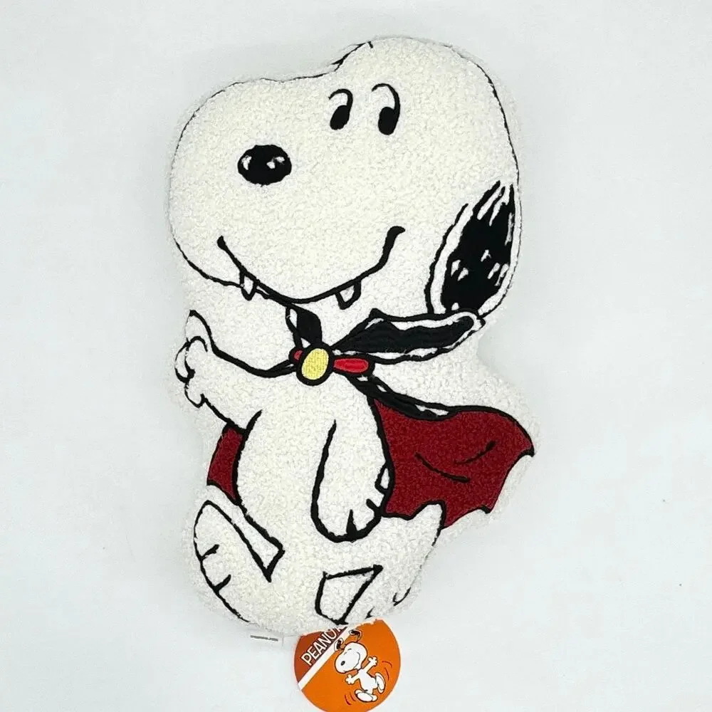 Peanuts Snoopy Shaped Sherpa Pillow Halloween Vampire Cape Dracula Costume NEW